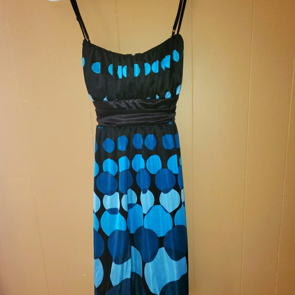 Blue ad black formal dress